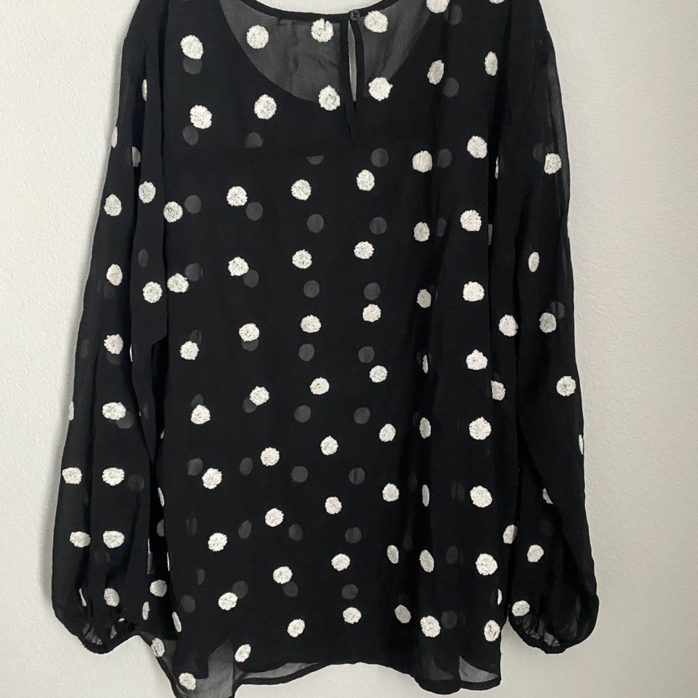 Pleione Polka Dot Sheer Top - Picture 3 of 4